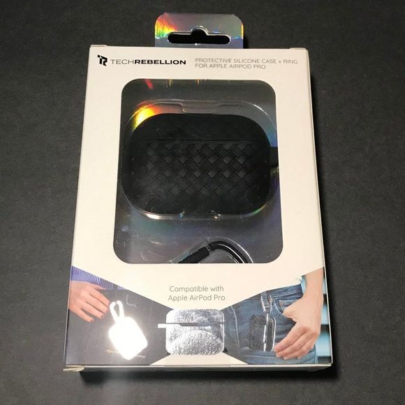 TECHREBELLION PROTECTIVE Silicone CASE+RING for Apple AirPod PRO - Picture 1 of 3